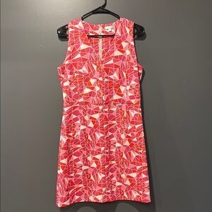 Geometric Pink Sleeveless Dress